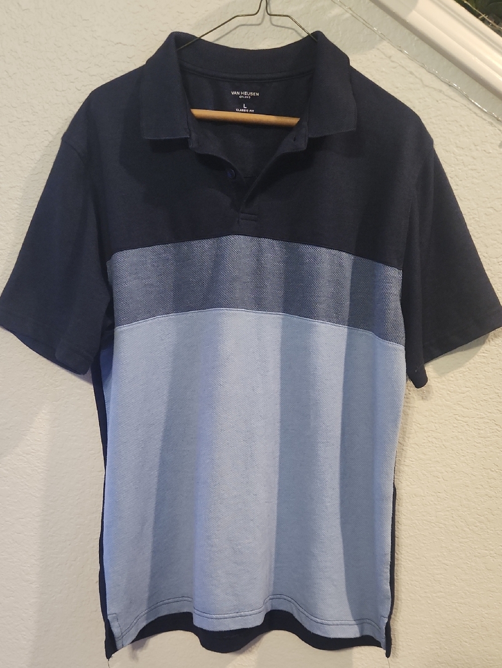 Van Heusen Flex Navy and Light Blue Polo